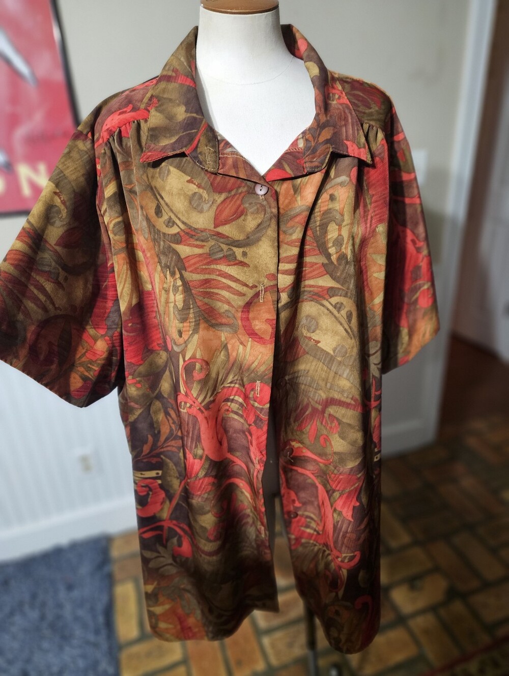 VTG 80s A Personal Touch Fall Colors Top 3X